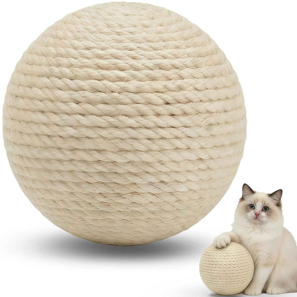 DMZBJ Boules Sisal Chat avec son crinkle, attrait sensoriel et jeu interactif.