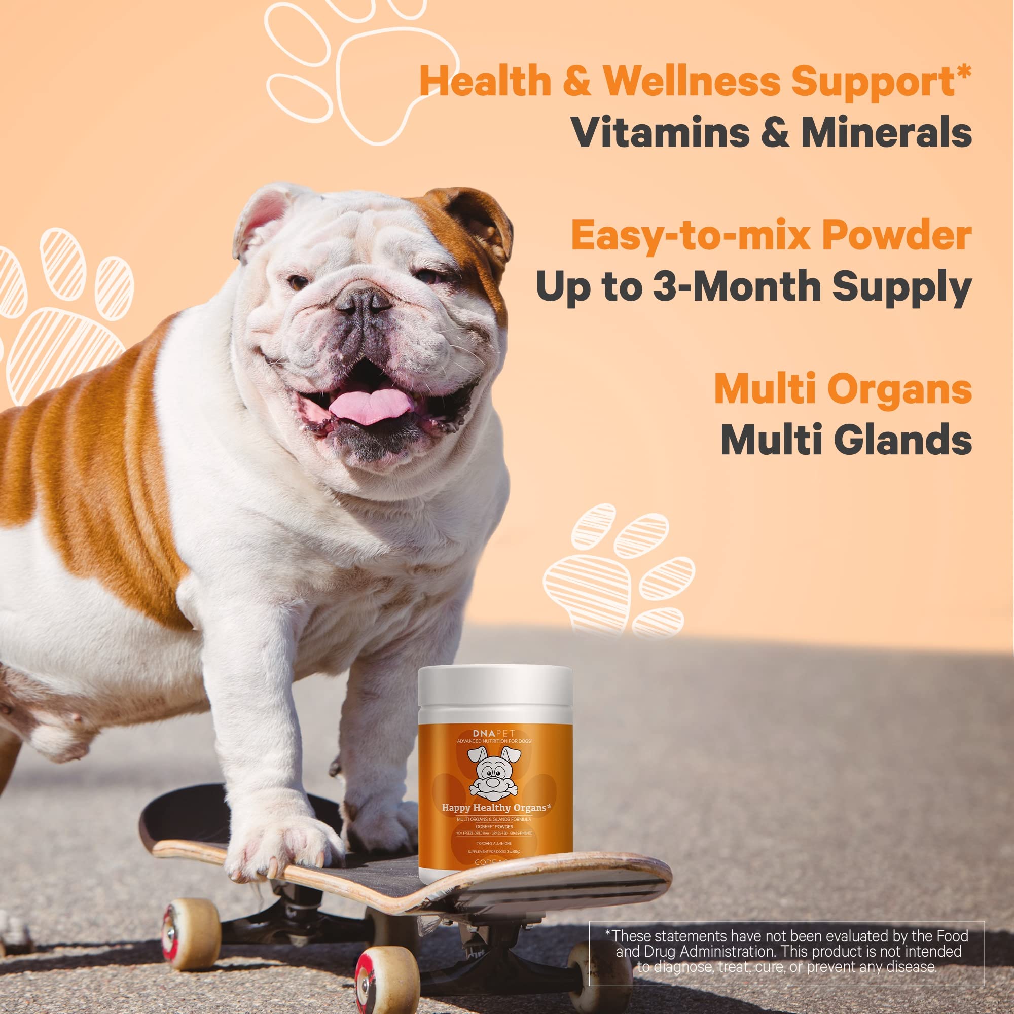 DNA PET Happy Healthy Organs pancréas bovin, nutriments essentiels pour le métabolisme.