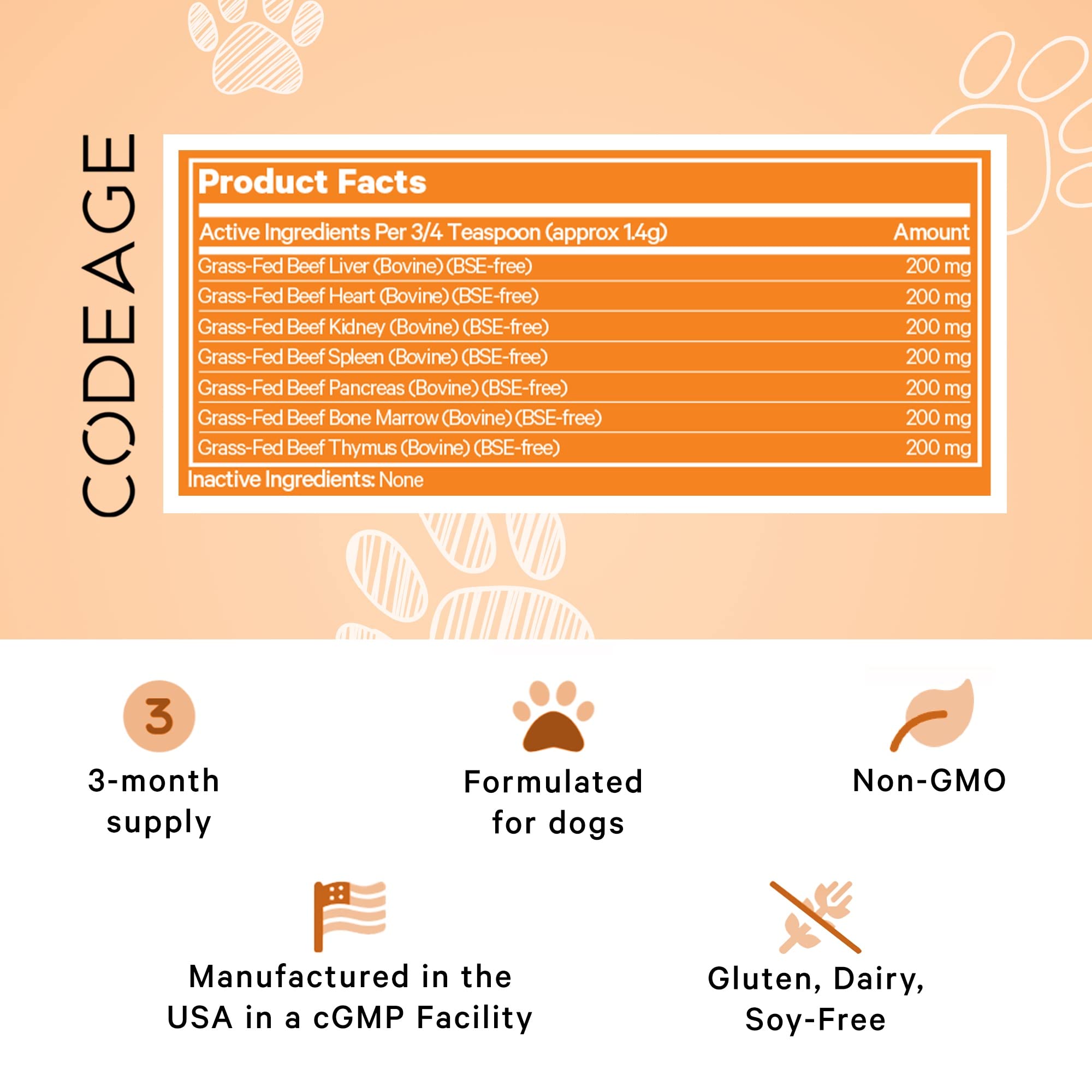 DNA PET Happy Healthy Organs poudre organes bovins, enrichissant les repas quotidiens.