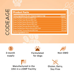 DNA PET Happy Healthy Organs poudre organes bovins, enrichissant les repas quotidiens.
