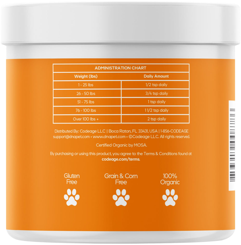 Complexe champignons bio DNA PET, apport nutritionnel quotidien pour chien.