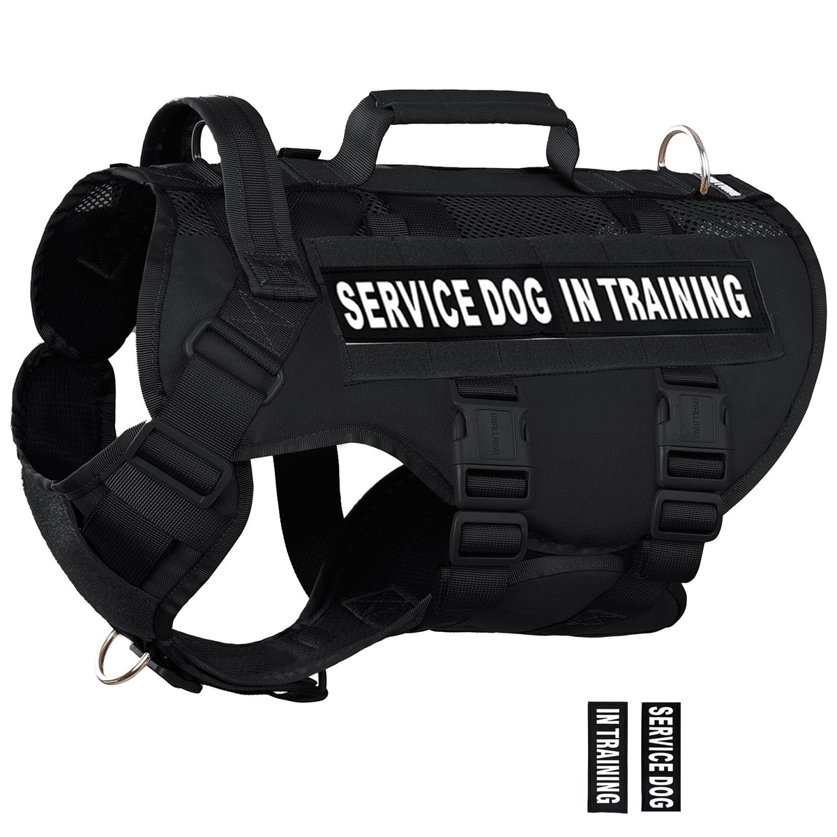 Gilet DNALLRINO pour chien de service, vue avant, mesh respirant et confort.