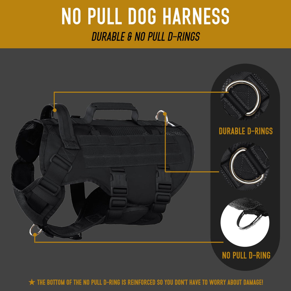 Gilet DNALLRINO pour chien de service, panneau MOLLE pour patches et accessoires.