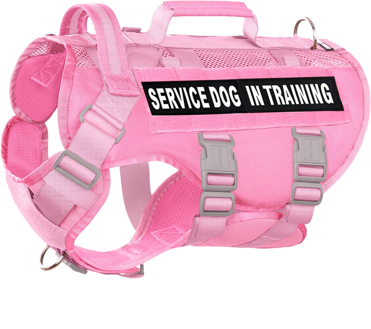 DNALLRINO gilet service chien XL rose avec MOLLE et mesh respirant.