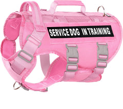 DNALLRINO gilet service chien XL rose avec MOLLE et mesh respirant.