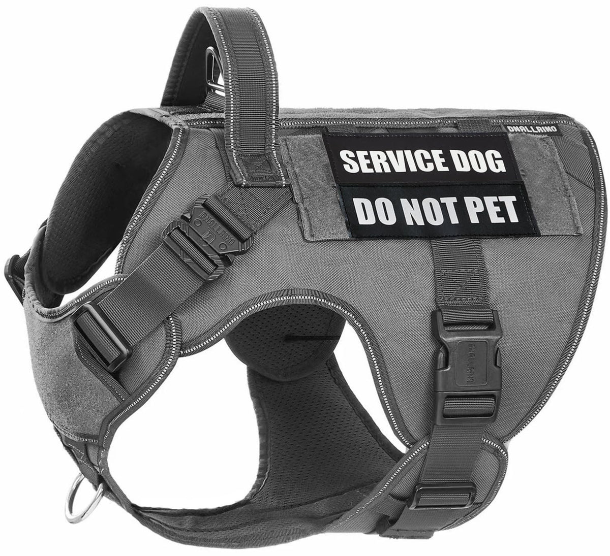 Harnais DNALLRINO pour chien lourd, vue avant, confort et stabilité améliorés