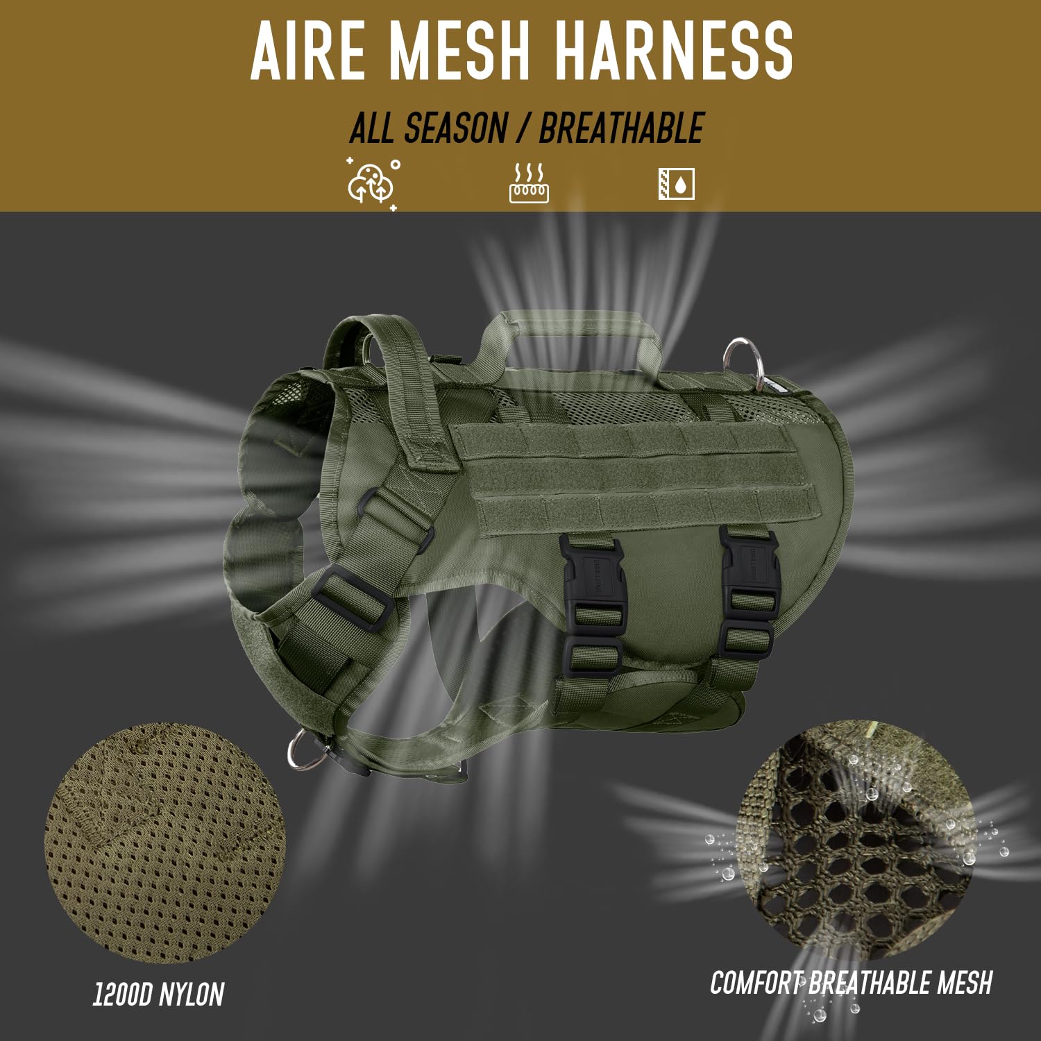 Mesh respirant DNALLRINO, idéal par temps chaud et pour les randonnées.