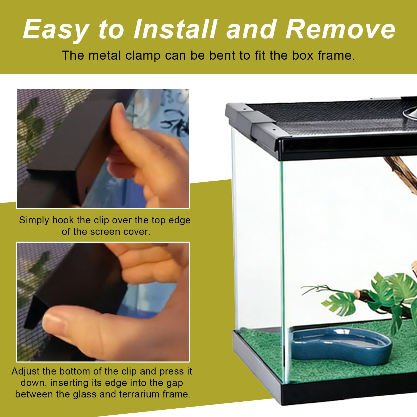 Couverture renforcée DNIUAXZ – haute résistance pour le haut du terrarium.