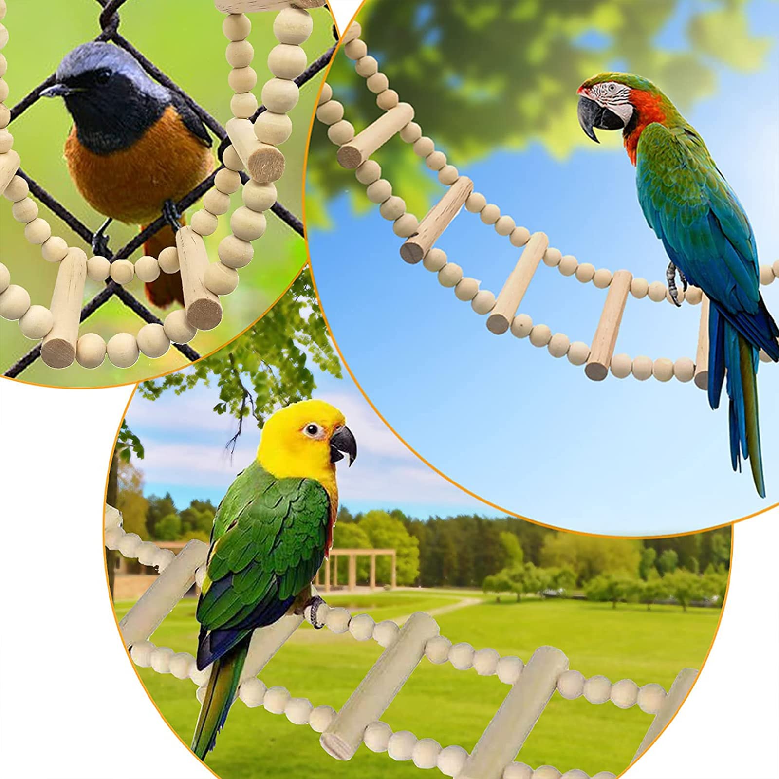 Dnoifne escaliers bois boules rondes, design naturel pour petits animaux.