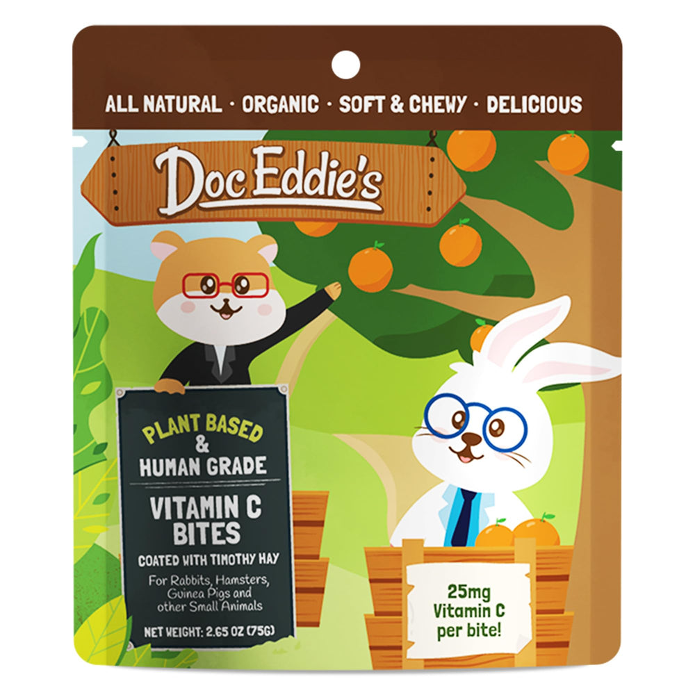 Bouchées Vitamin C Doc Eddie's – Morceaux fruits, récompense saine pour petits animaux