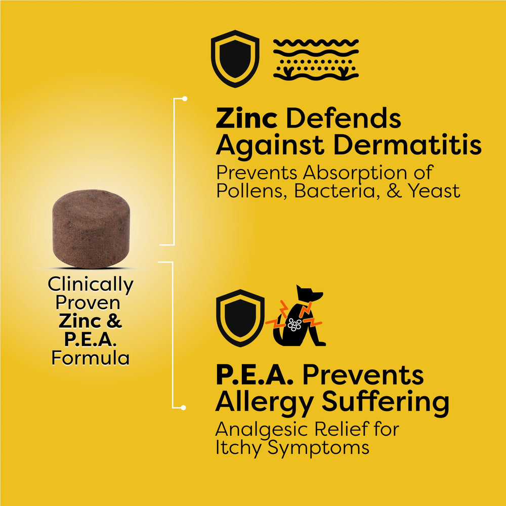 DocItchy Itch Defense: zinc méthionine pour la peau et le pelage.