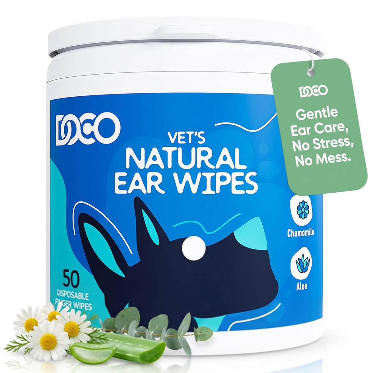 DOCO lingette oreilles chien: nettoyage en douceur et confort