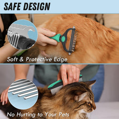 Docrok brosse 2-en-1 toilettage, démêlage rapide et lissage du pelage.