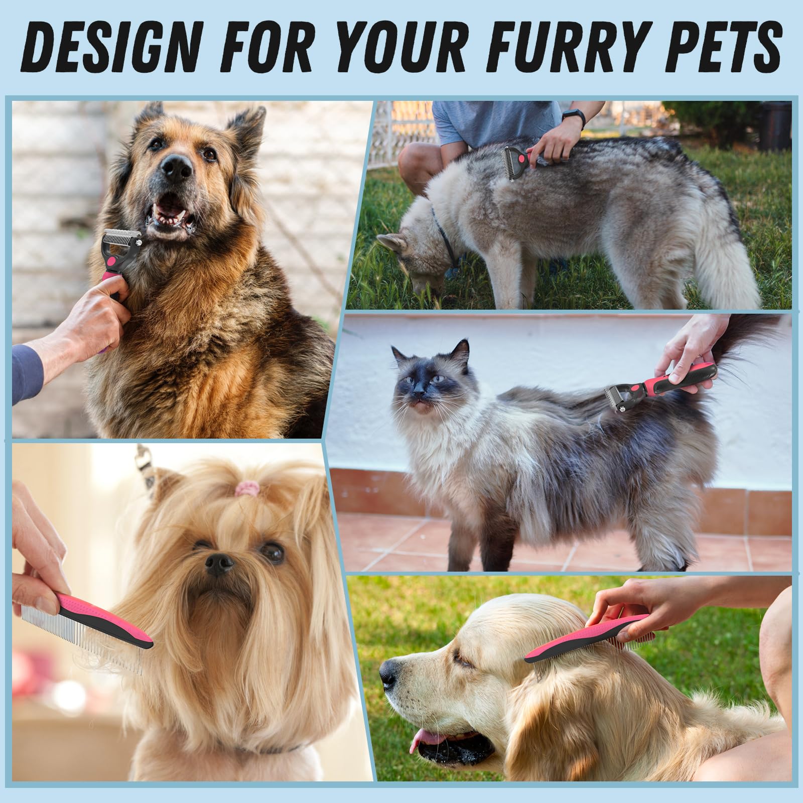 Docrok ensemble soin des poils animaux, outil pratique pour le toilettage.