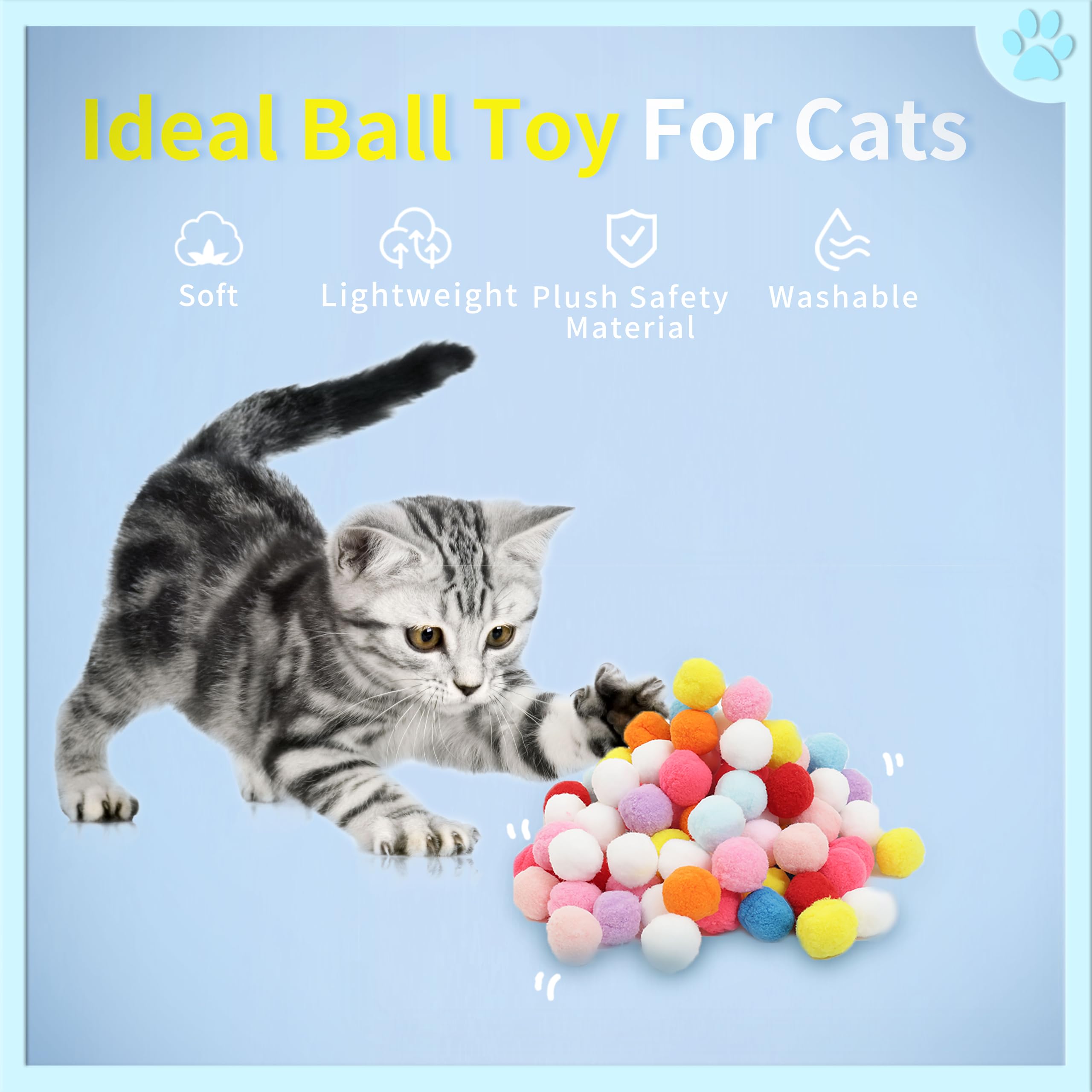 DODHEG boules peluche compactes d'un pouce pour chat