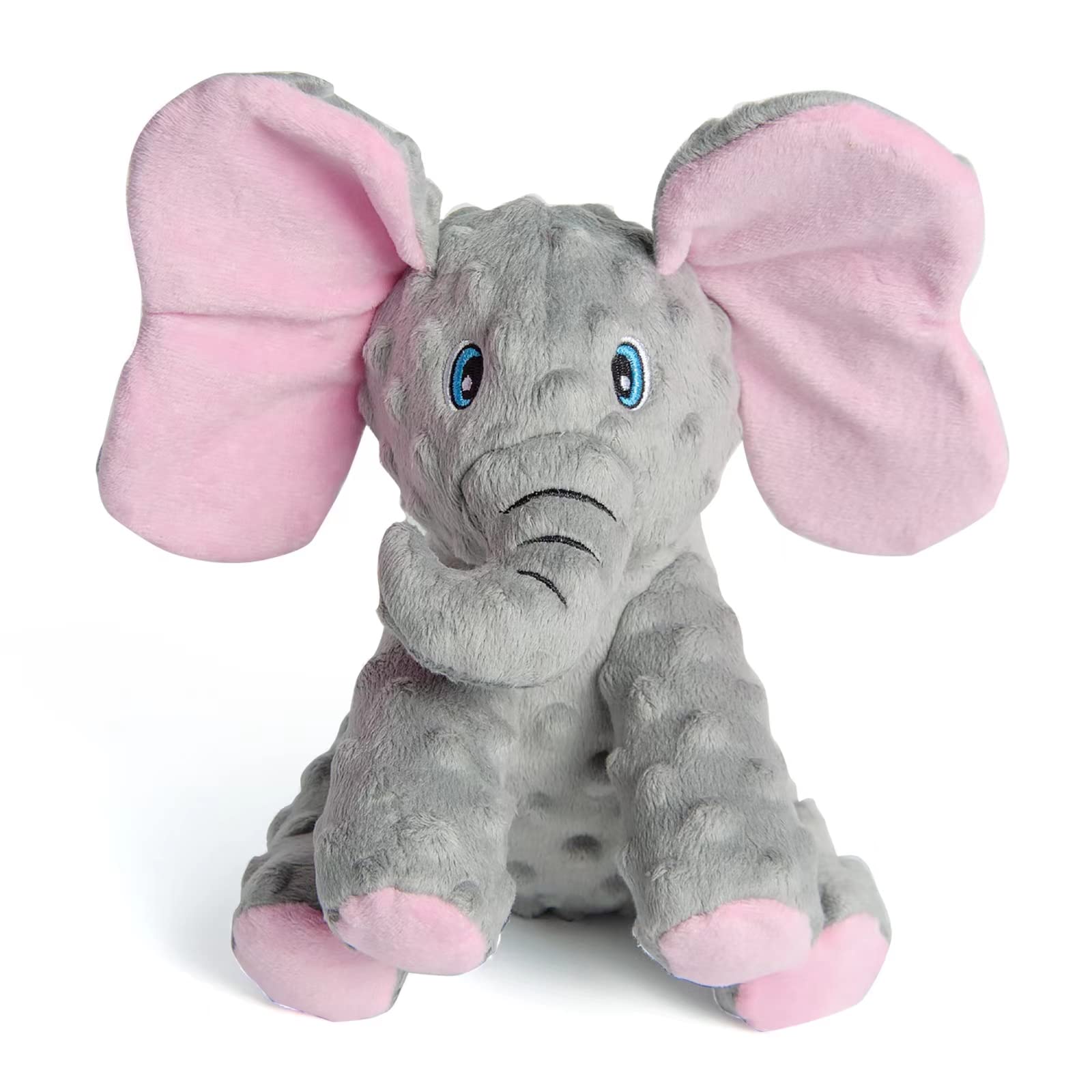 Jouet éléphant DODODOLA en peluche doux avec cri pour divertir les chiens.