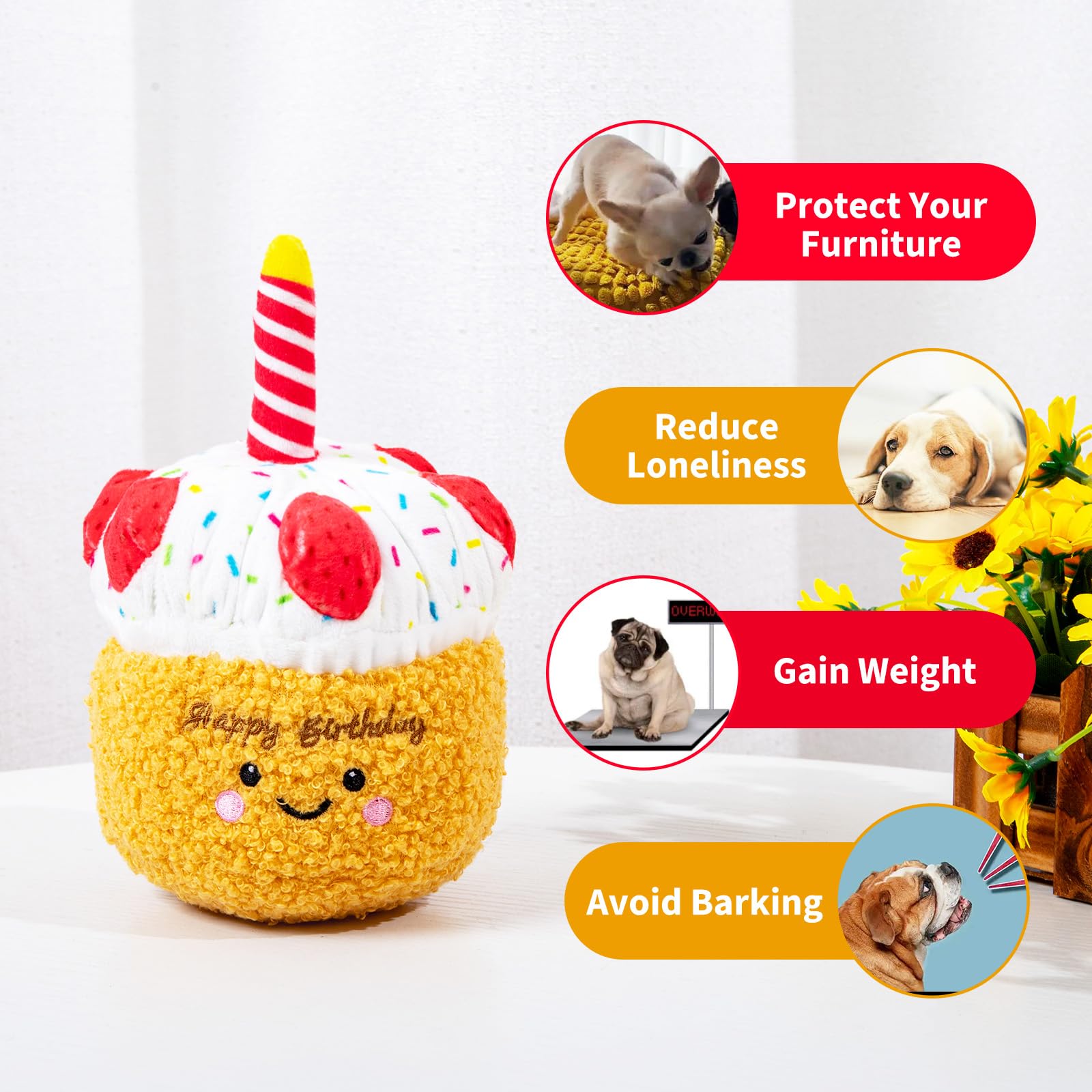 Jouet Dododola chien peluche durable pour mastiquer en douceur.