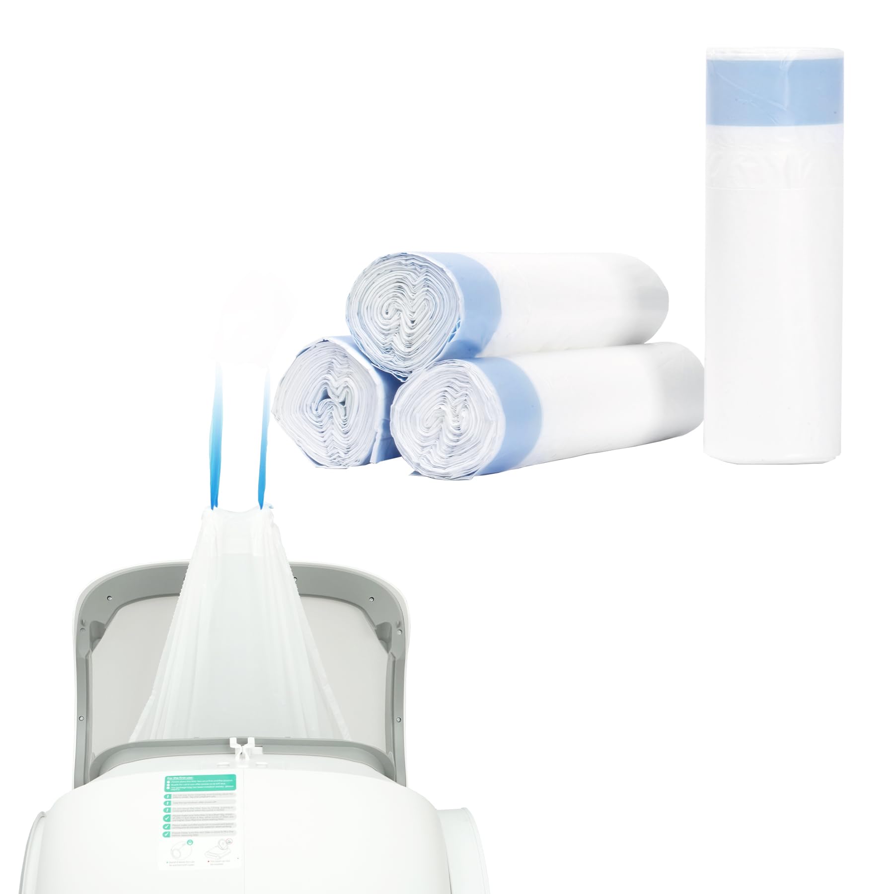 DOEL sacs-litière auto-nettoyage: emballage montrant les 4 rouleaux, pratique pour les routines.