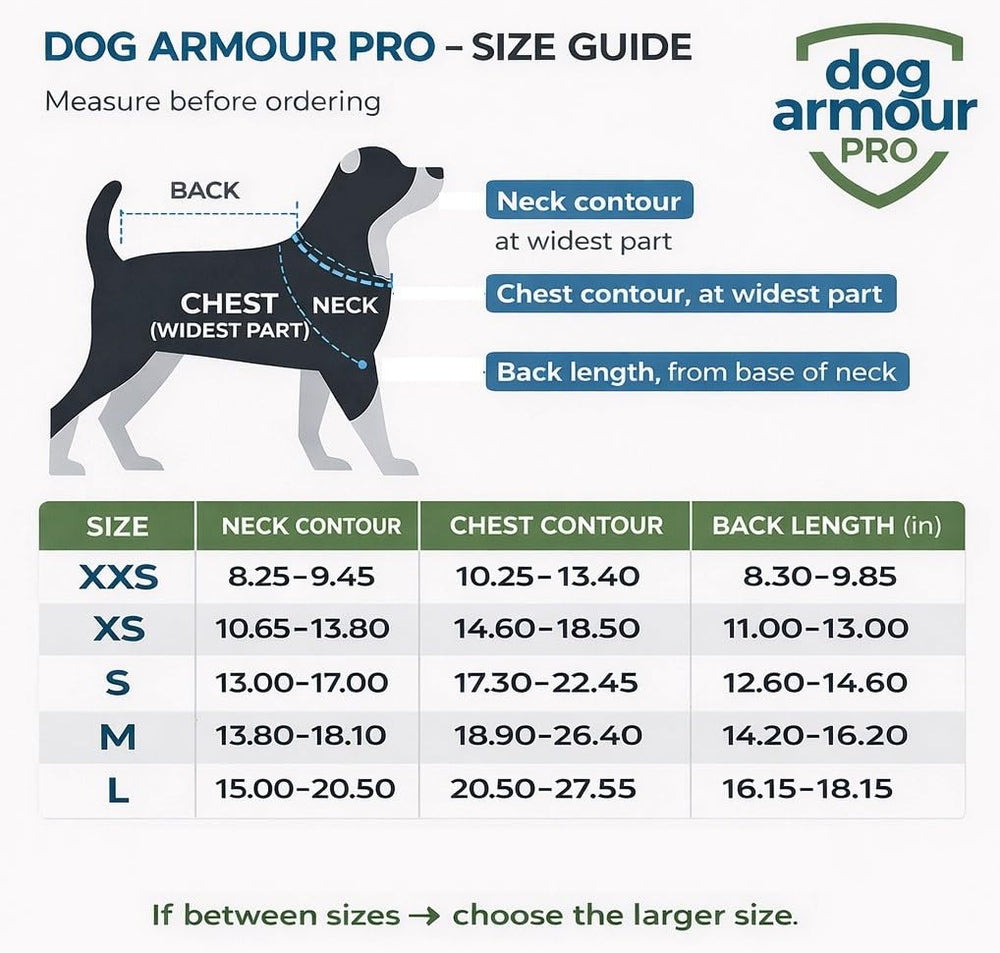 Dog Armour Pro vue dos, ajustement rapide et sûr