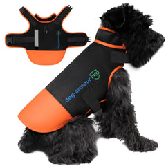 dog armour PRO harnais vu de face, protection renforcée pour les sorties.