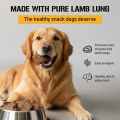 Dog Chits récompense entraînement poumon d'agneau, protéine élevée pour chiens actifs.