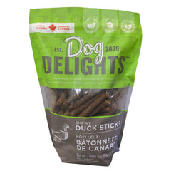 Dog Delights batonnet canard emballage — plaisir sain pour votre chien