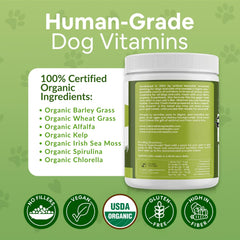 Dog Greens ingredients bio chien, nutriments bio sans additifs