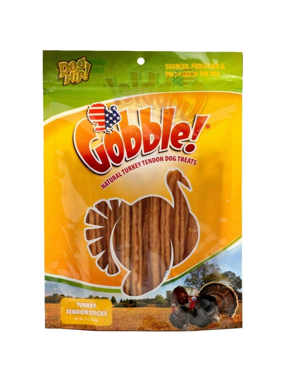 Tendon dinde en bâtons de 6 pouces, format long pour mastication durable.