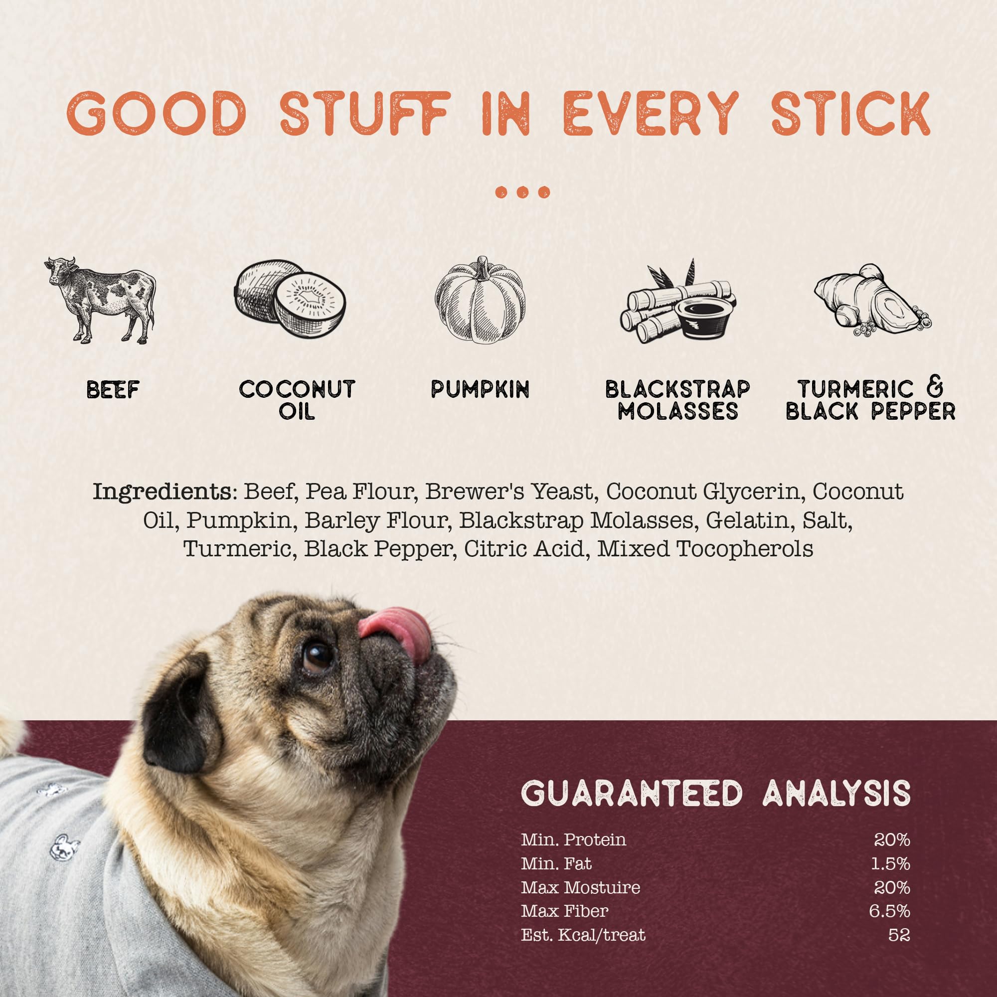 Dog Treat Naturals Superfood Sticks texture croquante apprciee par les chiens pendant les pauses