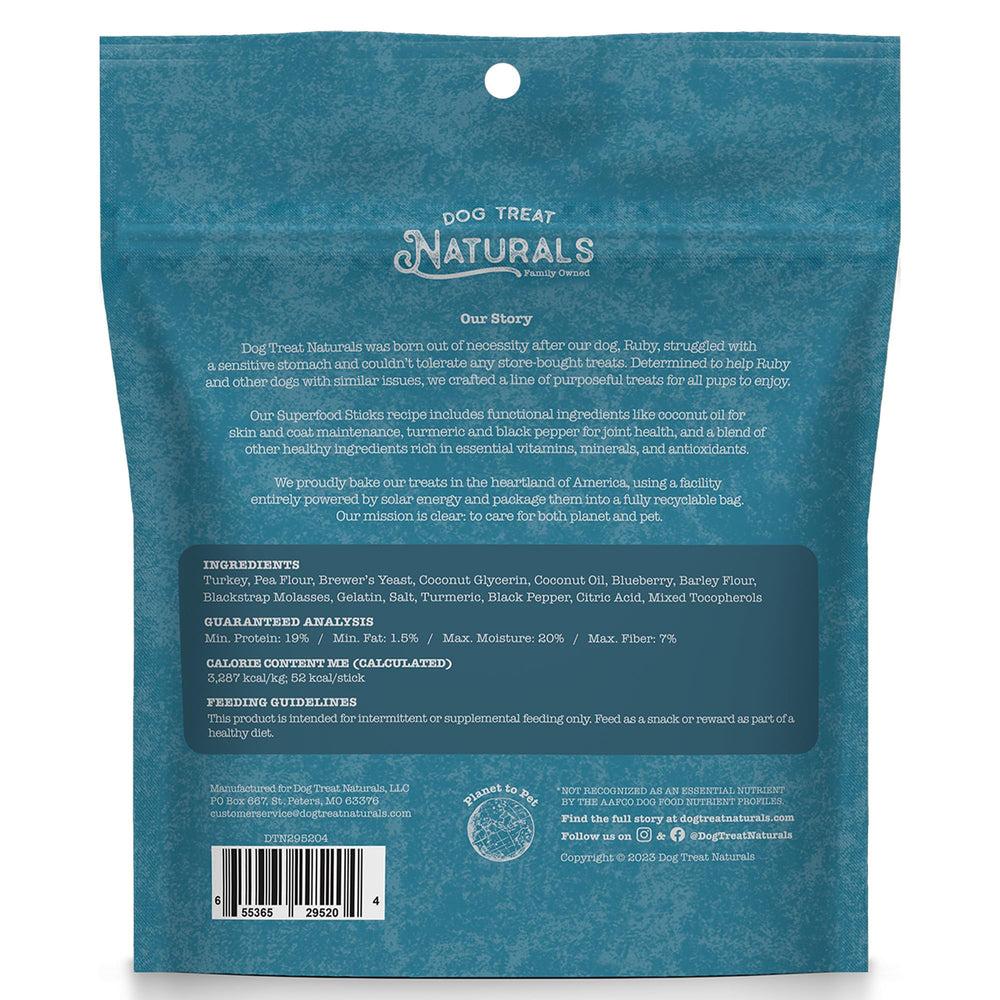 Dog Treat Naturals emballage recyclable et démarche respectueuse de l'environnement.