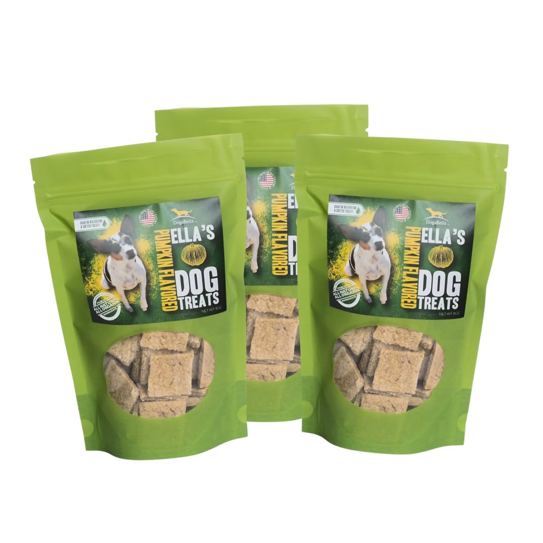 Friandises DogaBetix Ella pour chiens, emballage citrouille, attrayant et naturel.