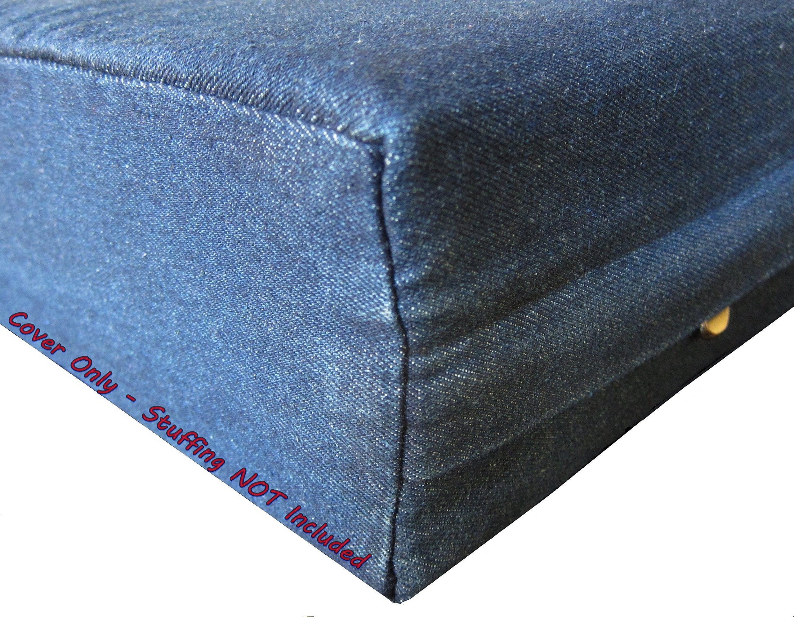 Housse extérieure Dogbed4less en denim bleu, 41x27x4, protège et se lave facilement.