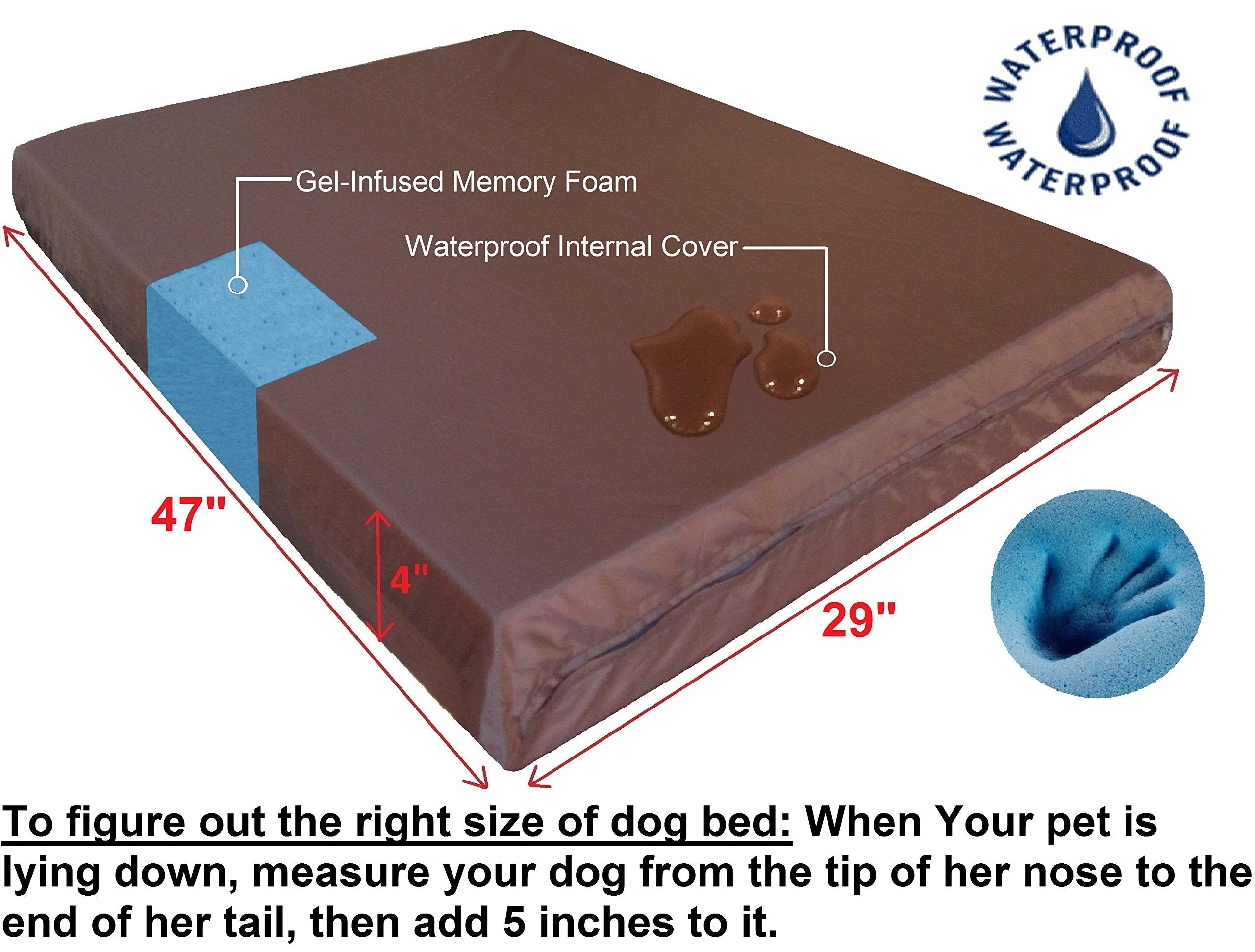 Dogbed4less mousse mémoire gel orthopédique offre soutien durable et régulation de la température.