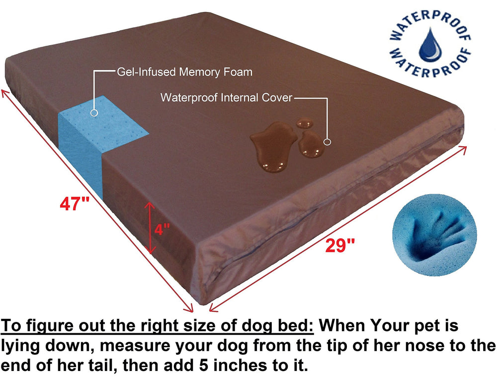 Dogbed4less mousse mémoire gel orthopédique offre soutien durable et régulation de la température.