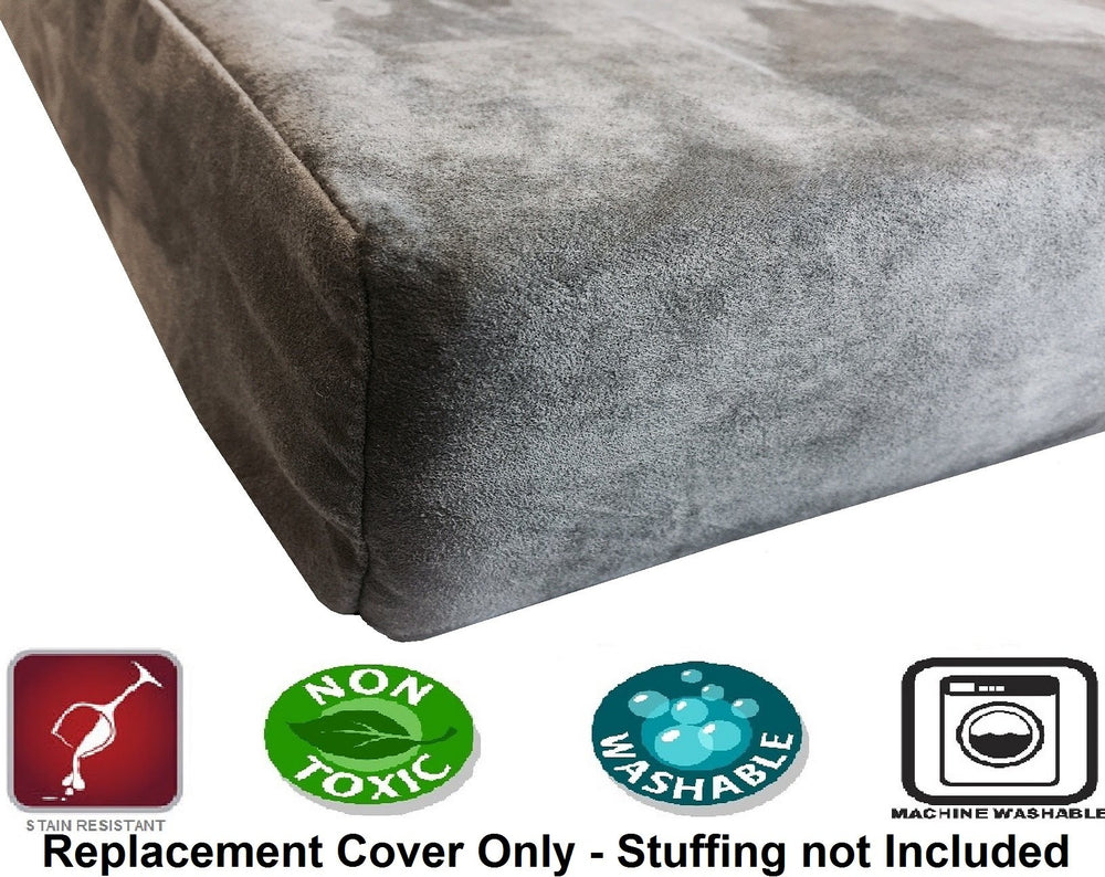 Tissu microfibre polyester gris Dogbed4less, facile a entretenir et resistant aux taches.