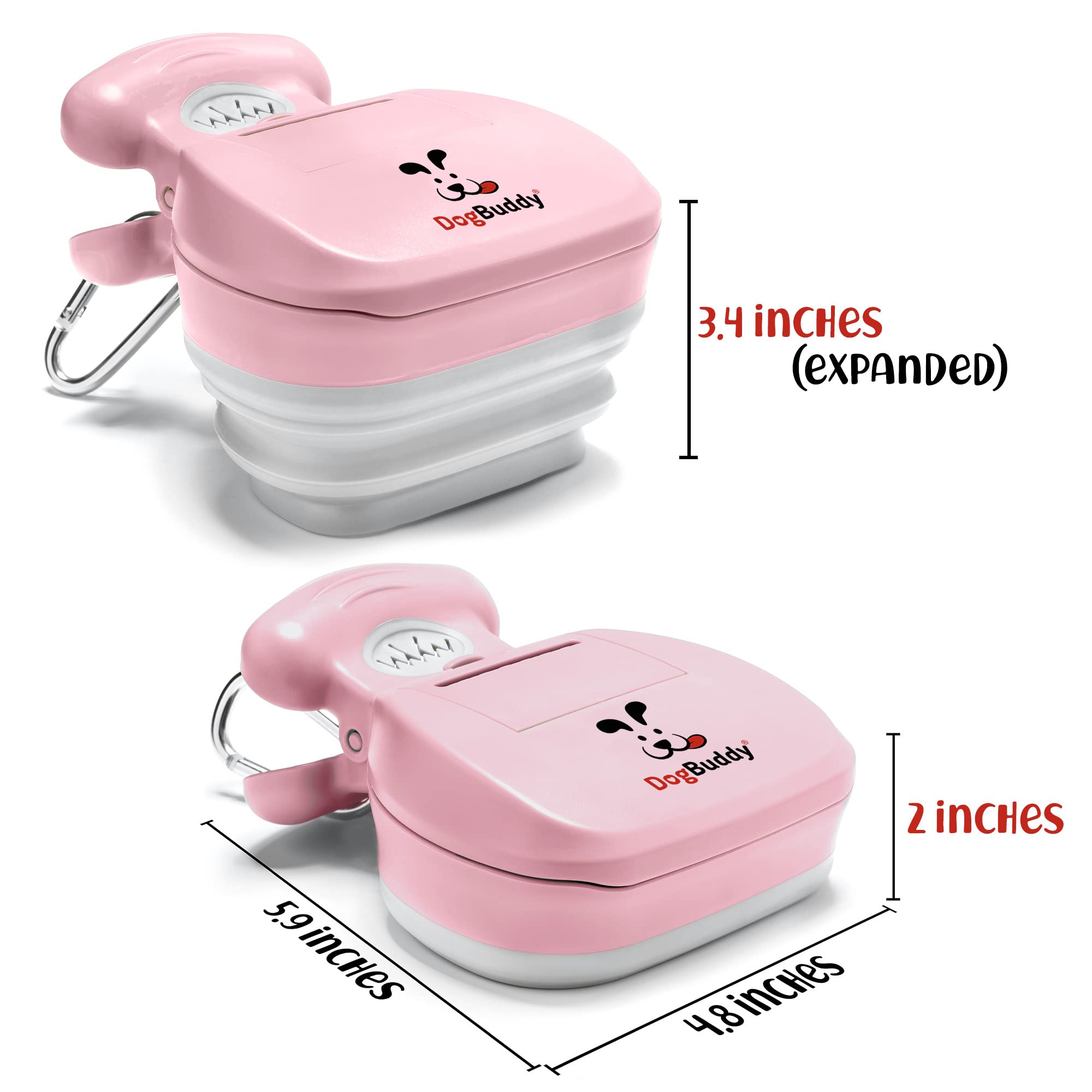 DogBuddy clip-laisse rose, accrochage sûr pendant les promenades.