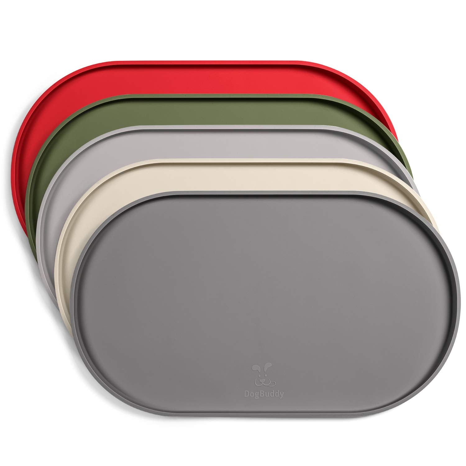 DogBuddy Tapis alimentaire, rebord élevé protège le sol des déversements quotidiens.