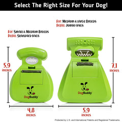 DogBuddy ramasse-crottes compact parfait pour les espaces restreints et les petites balades.