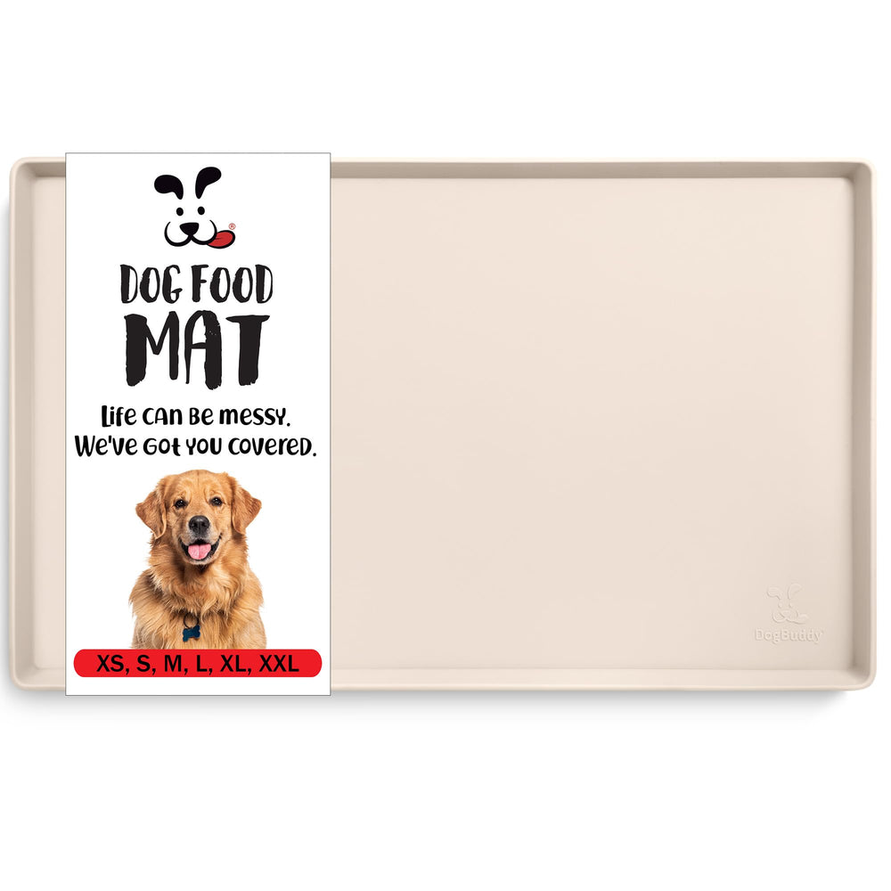 DogBuddy tapis-nourriture-chien-anti-glisse; bol en place et sols propres.