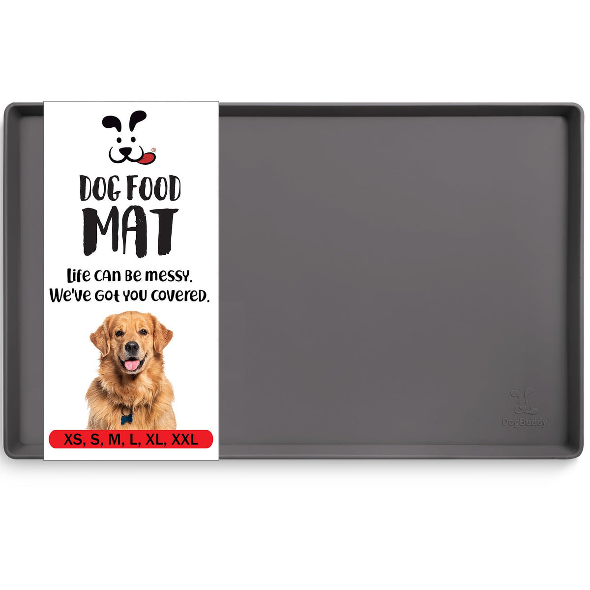 Tapis DogBuddy pour nourriture de chien, étanche et anti-débordement.