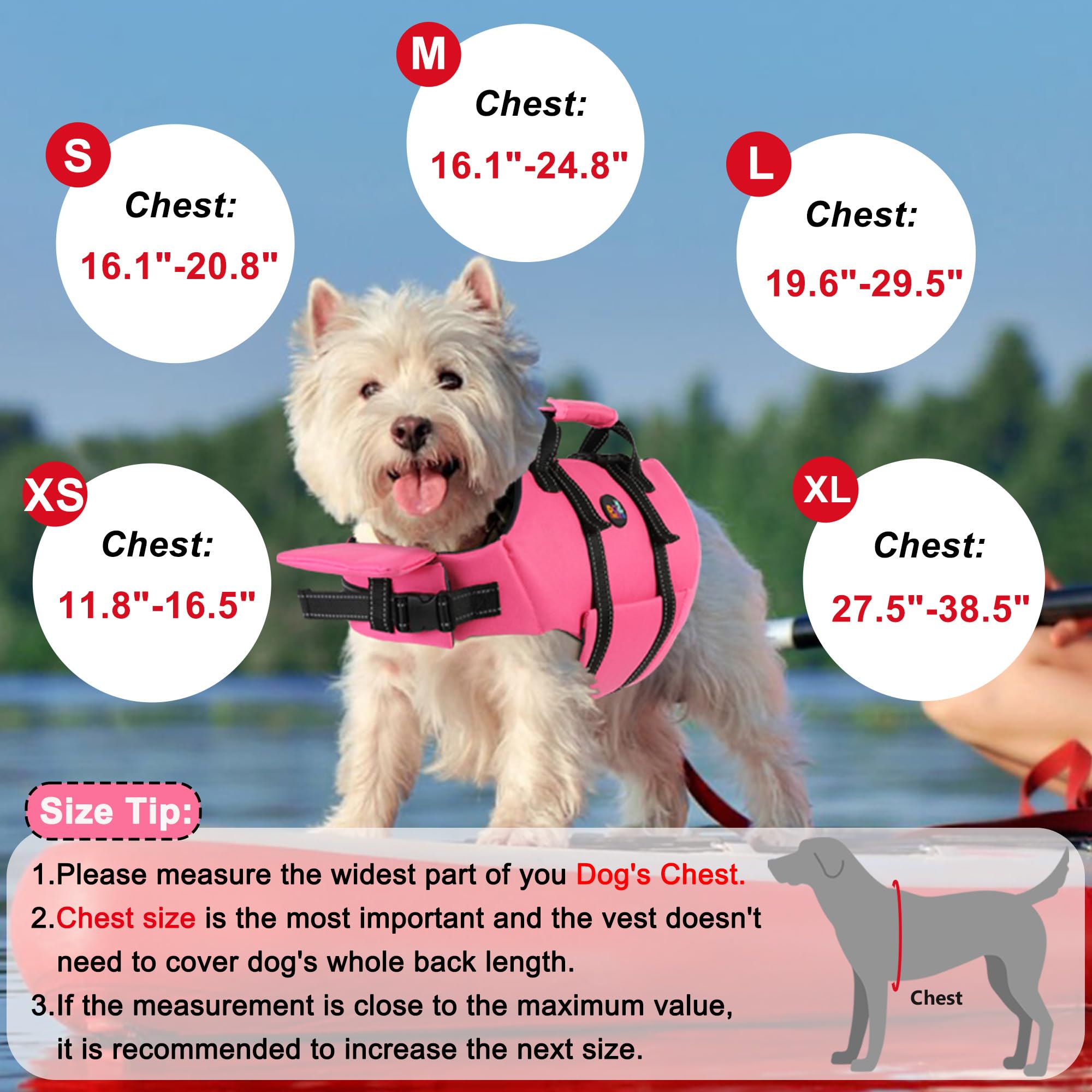 Dogcheer gilet sauvetage : bandes réfléchissantes pour meilleure visibilité.