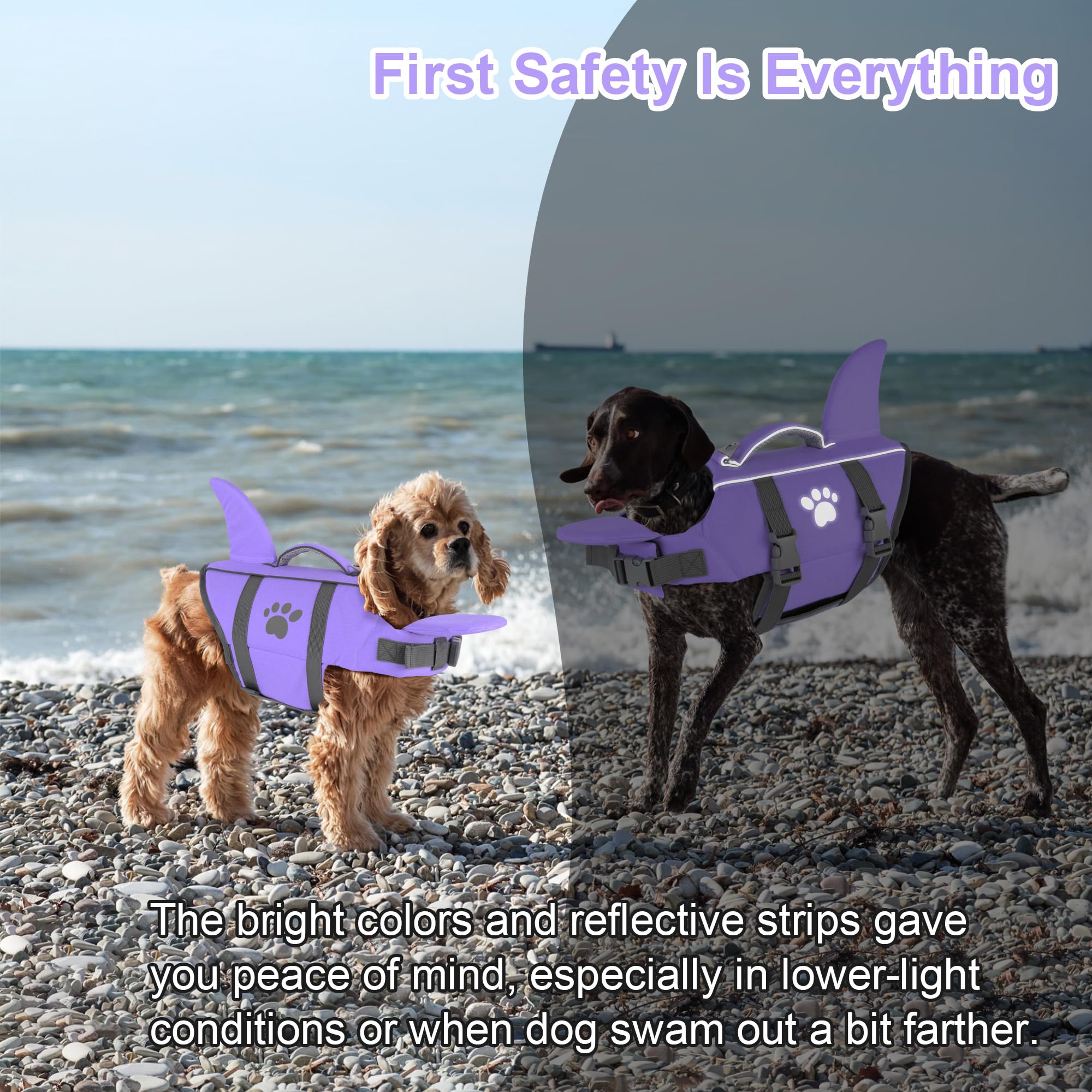 Dogcheer gilet sauvetage chien fermetures rapides : ajustement facile.