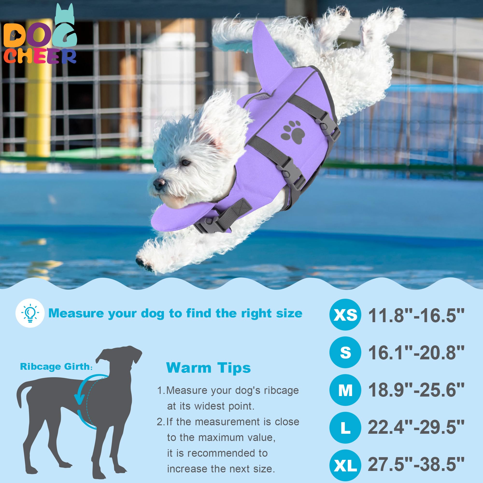 Dogcheer gilet sauvetage chien rembourrage-haute-flottabilite : flottabilité fiable.