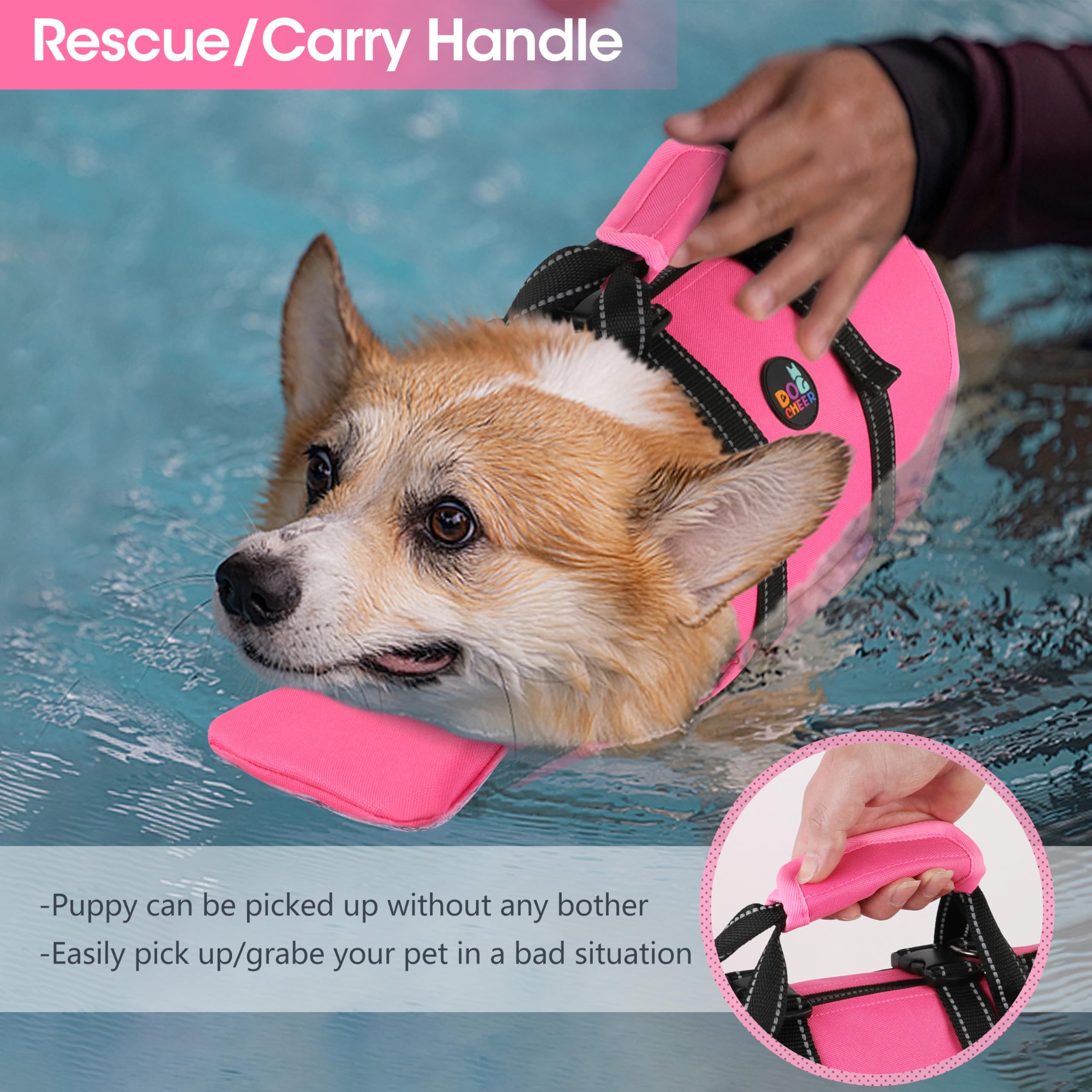 Dogcheer gilet sauvetage : tissu ripstop résistant.
