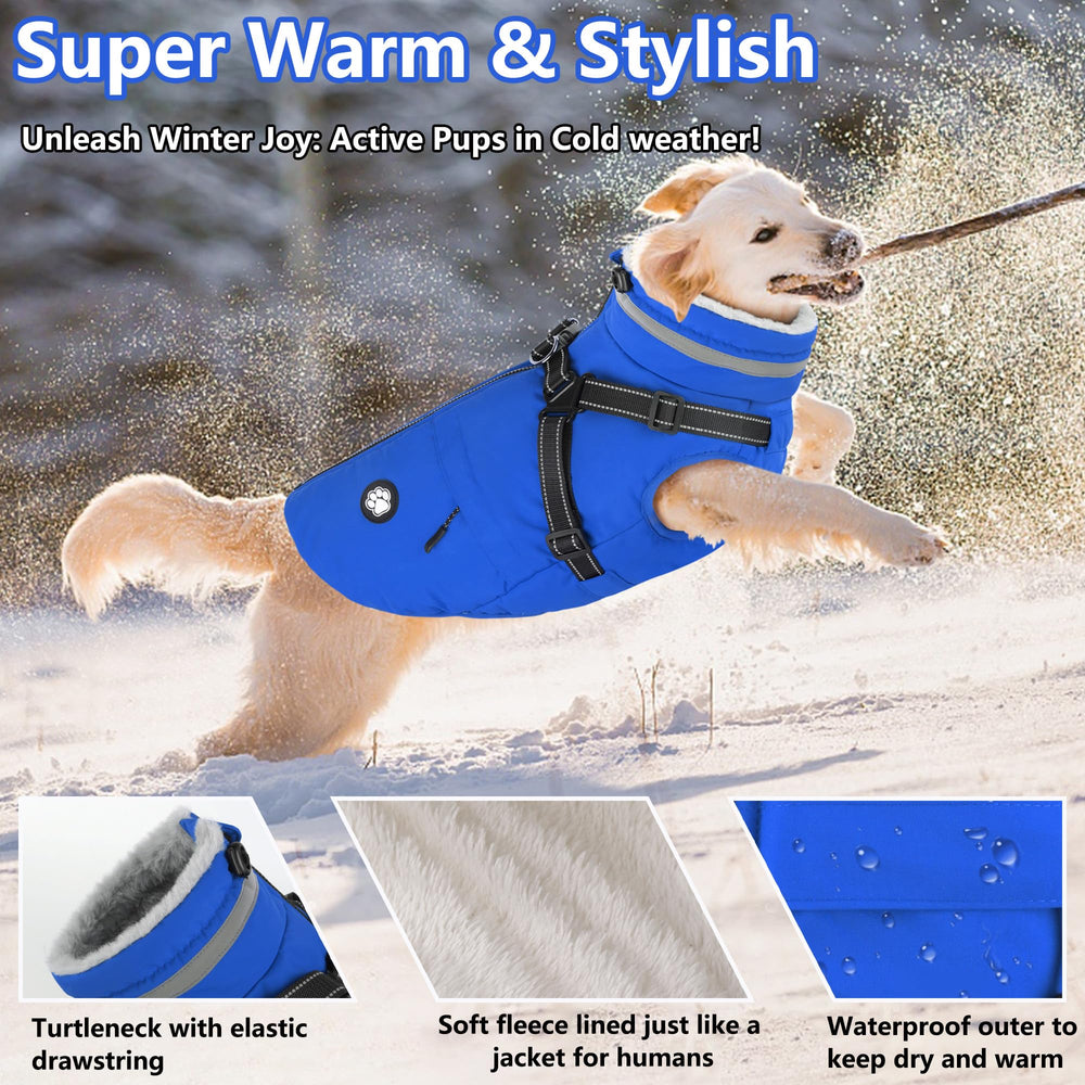 Harnais intégré du manteau Dogcheer assure un ajustement sûr et pratique.