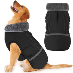 Dogcheer manteau chien imperméable noir, vue-devant, reste au sec lors des sorties