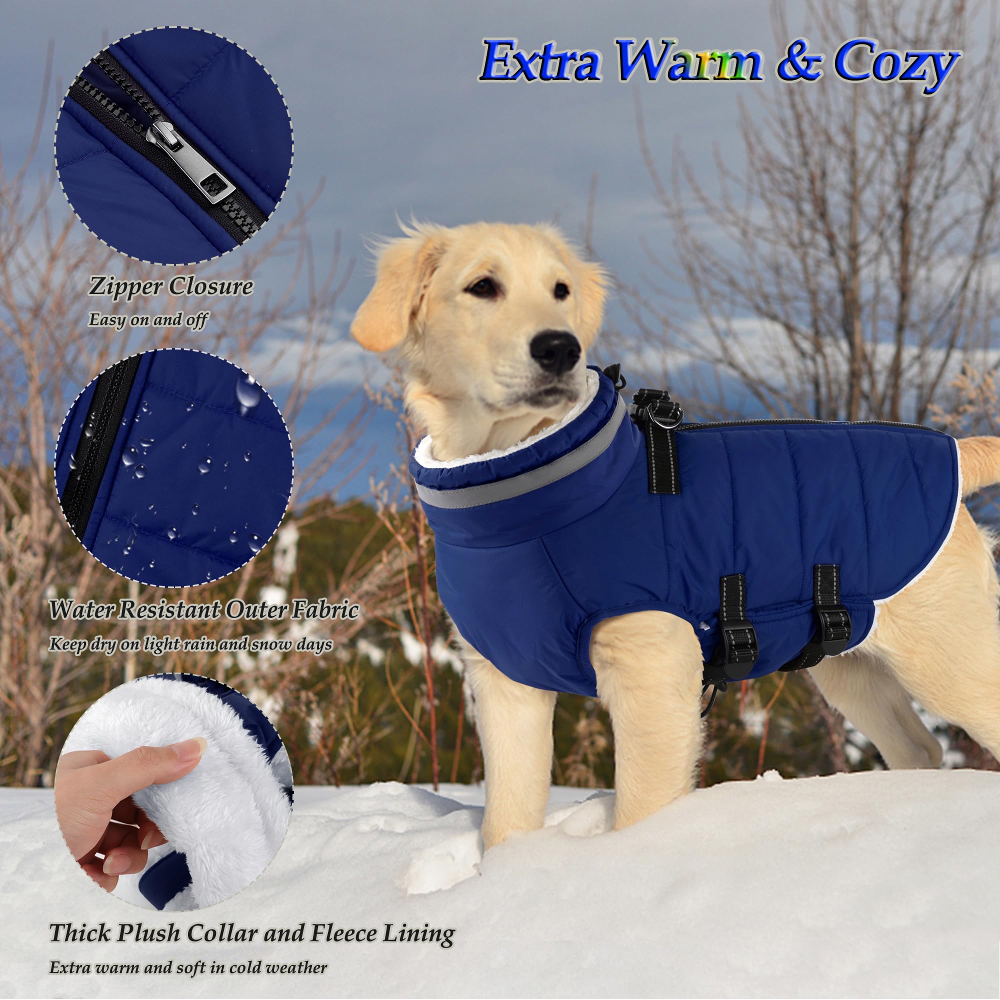 Dogcheer manteau et sangles réglables pour ajustement confortable.