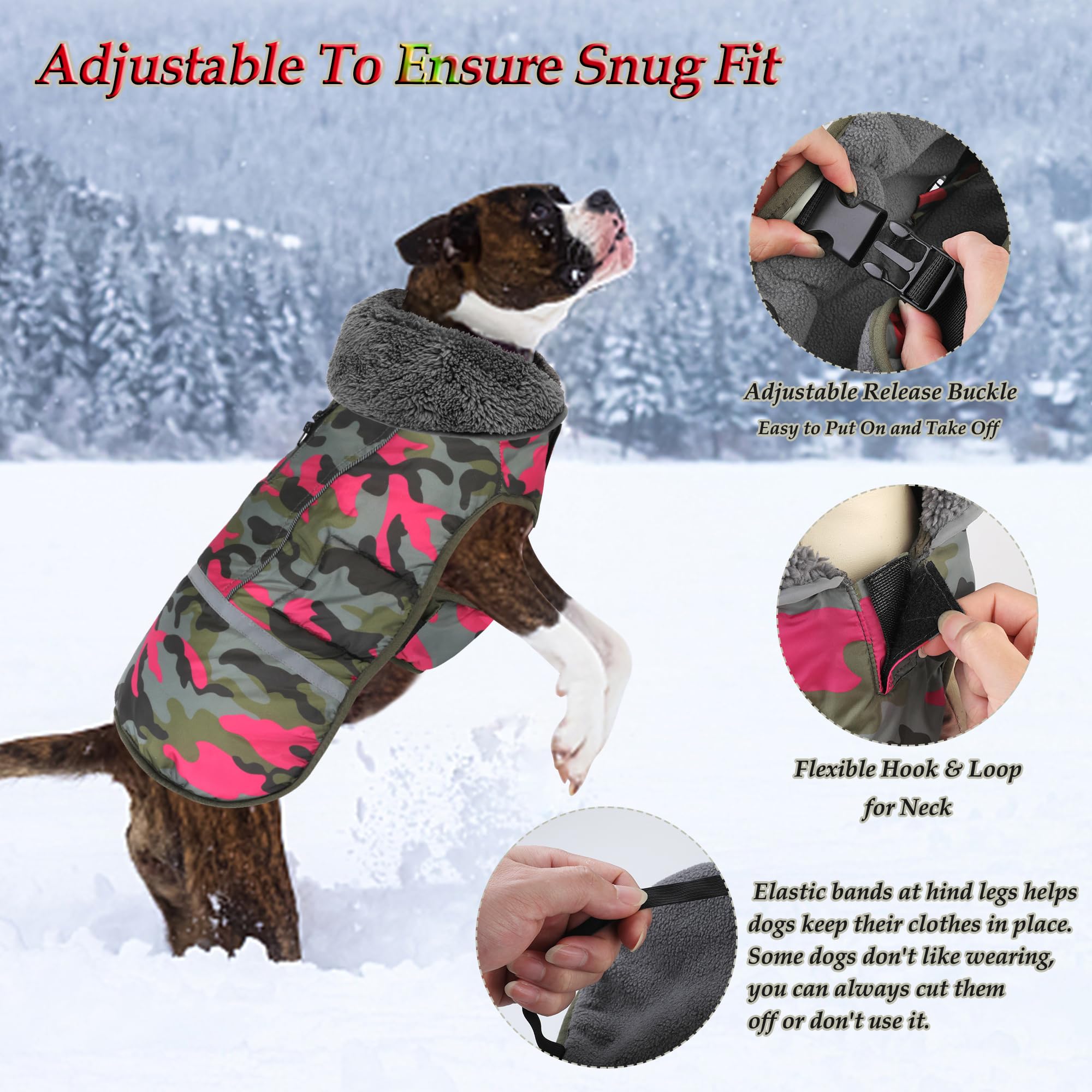 Bandes réfléchissantes du manteau Dogcheer pour une meilleure visibilité nocturne