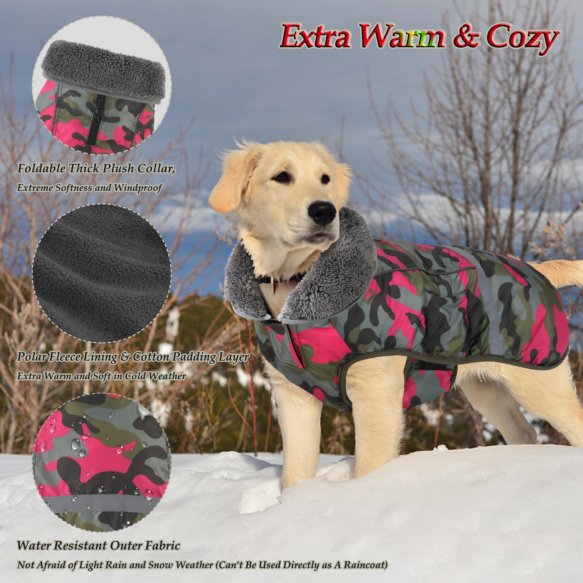 Intérieur polaire du manteau Dogcheer pour plus de chaleur et de douceur