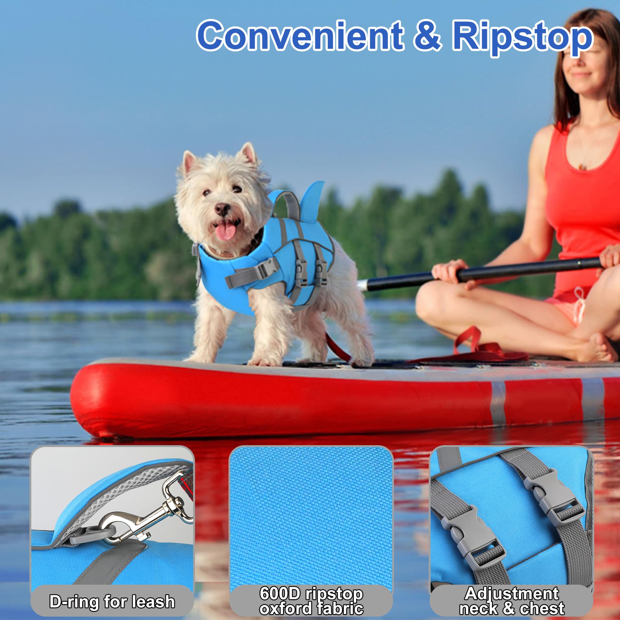 Dogcheer poignee-secours-chien : levage facile et sécurité lors des sorties aquatiques.